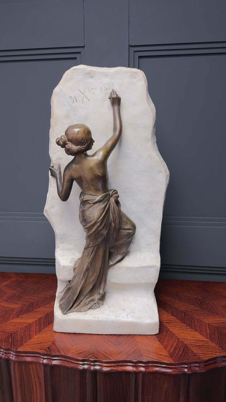 Art Nouveau Bronze Woman Writing By Julien Causse photo Home Decor