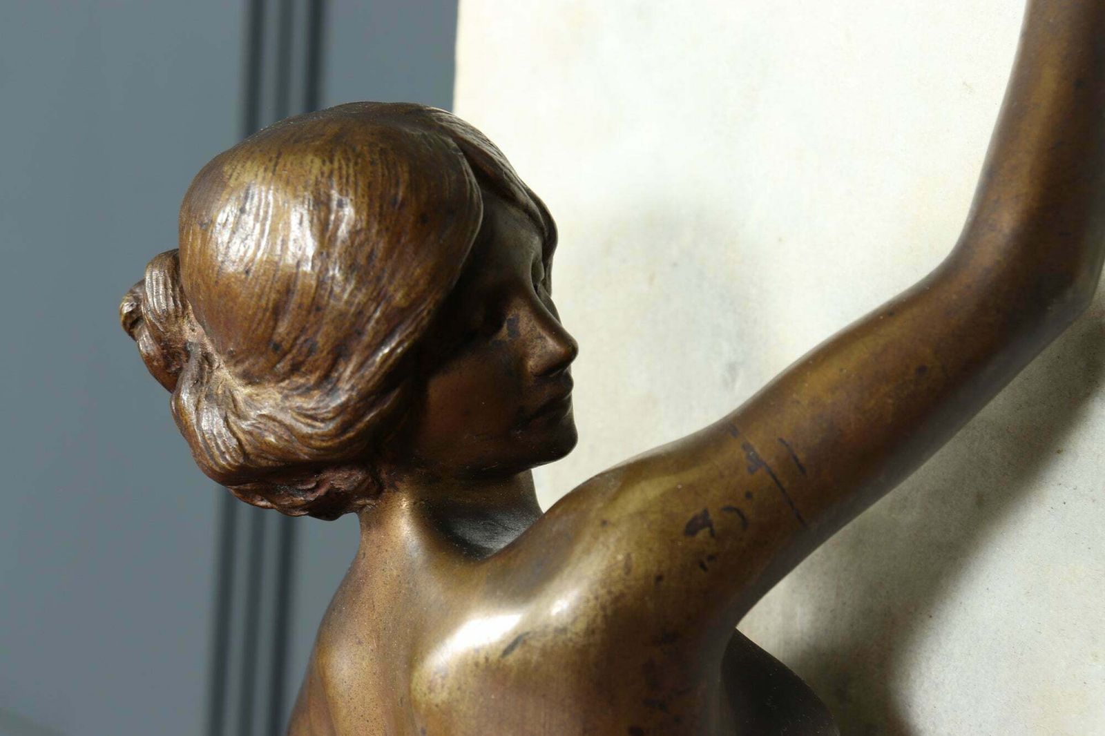 photo vinterior Art Nouveau Bronze Woman Writing By Julien Causse