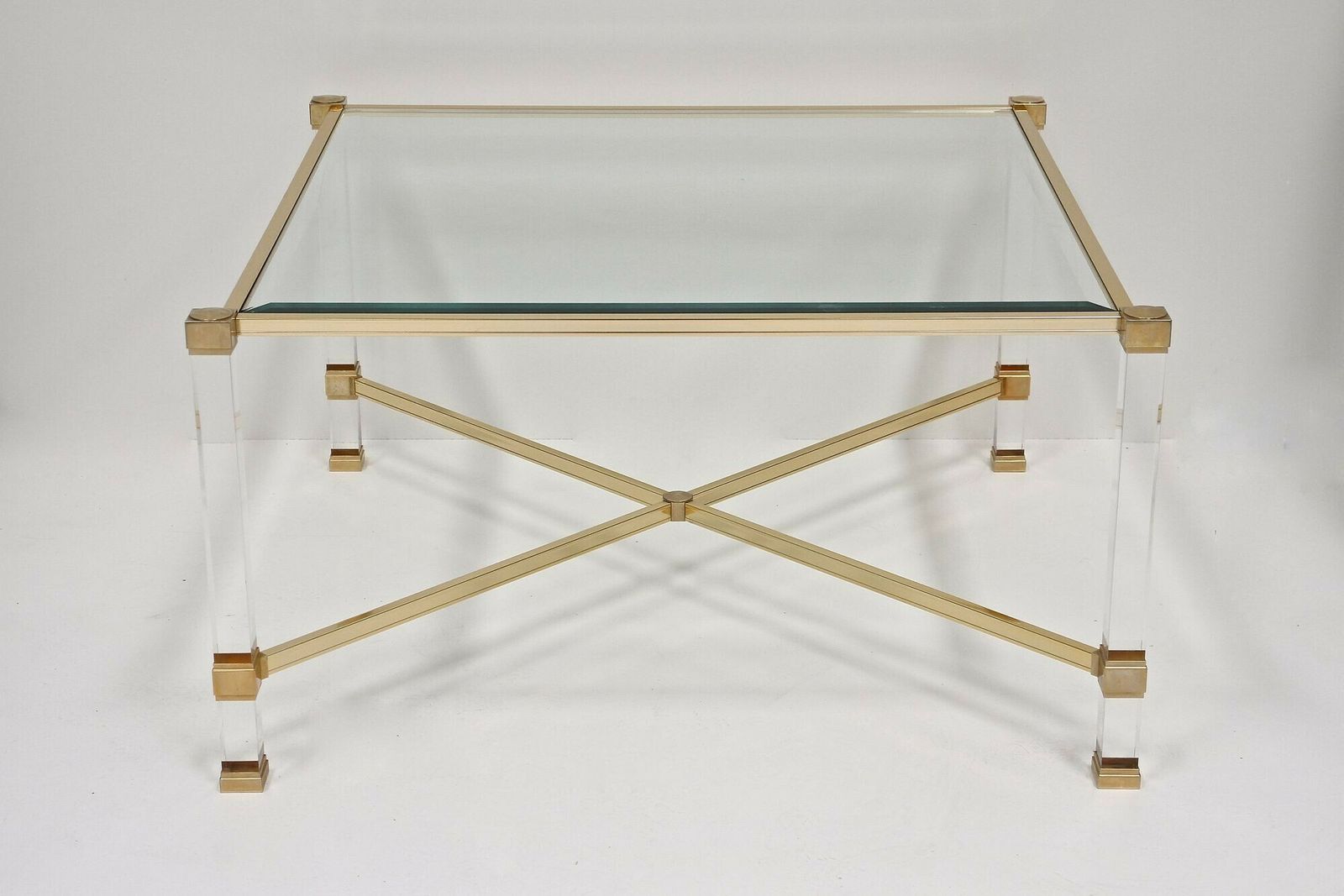 photo buy Mid Century Modern Lucite/ Brass Coffee Table By Pierre Vandel, Fr Ca. 1970