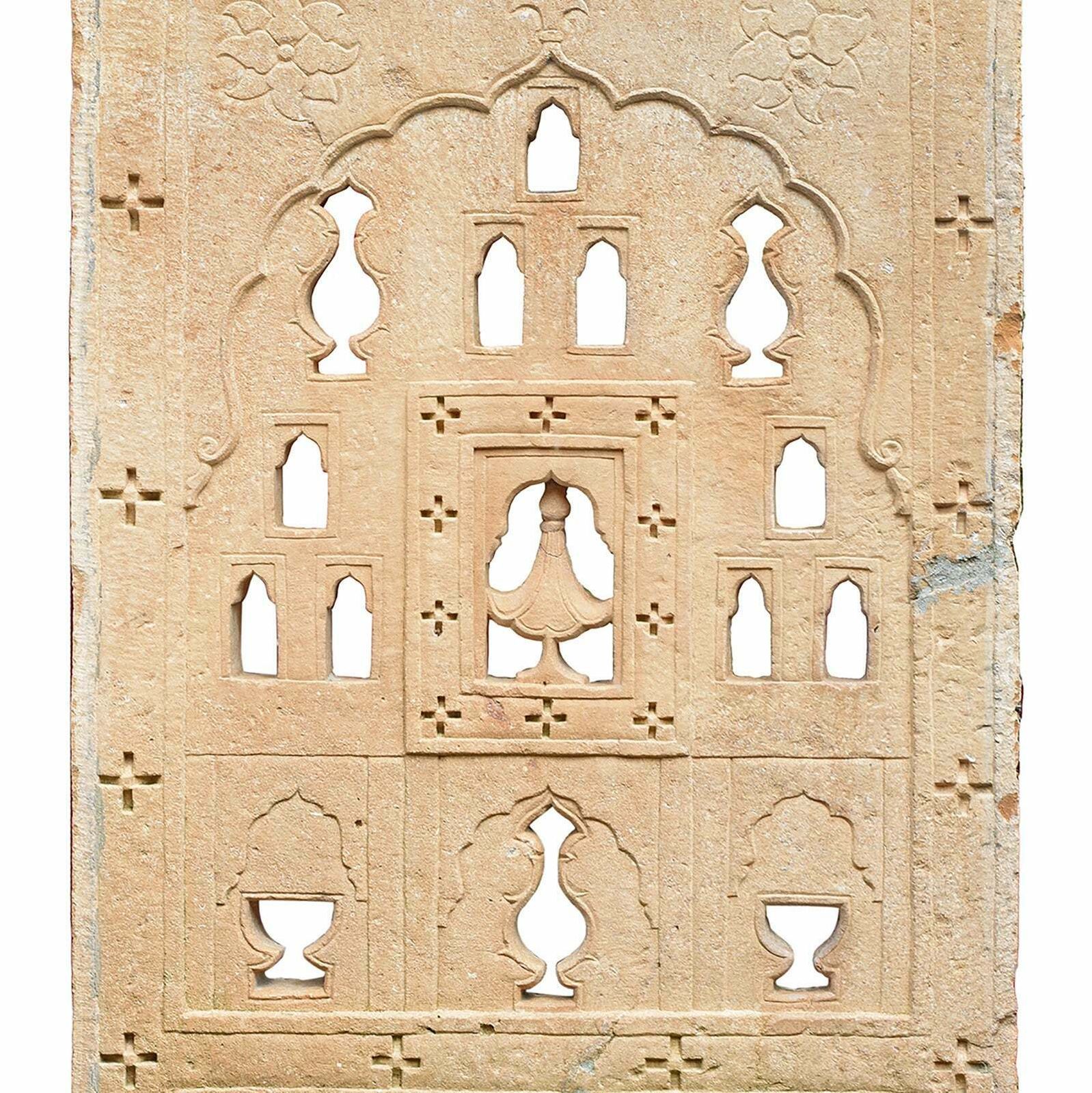 Antique Indian Mughal Stone Jharoka Panel 19th Century photo furniture