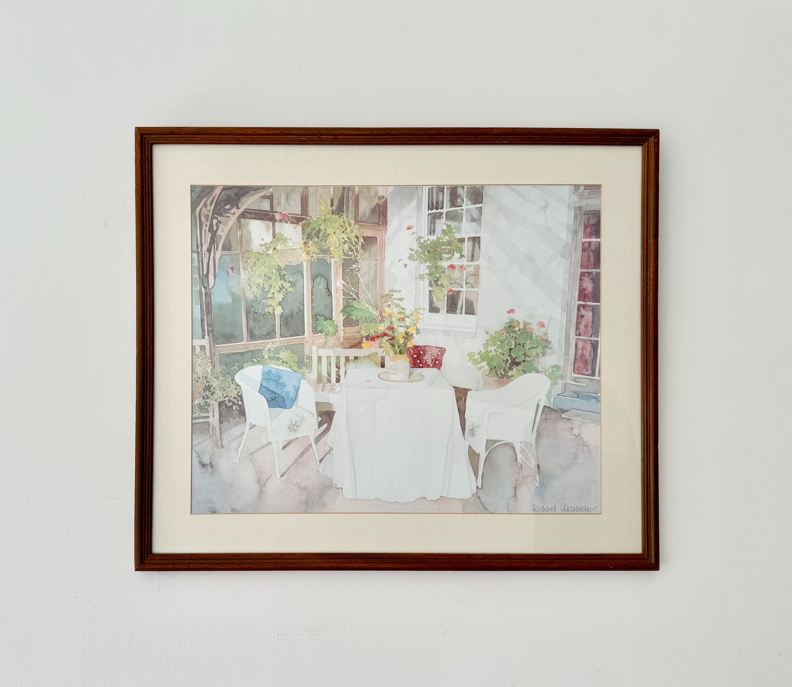Pair Of Vintage Garden Conservatory Prints By Richard Akerman photo 150.0