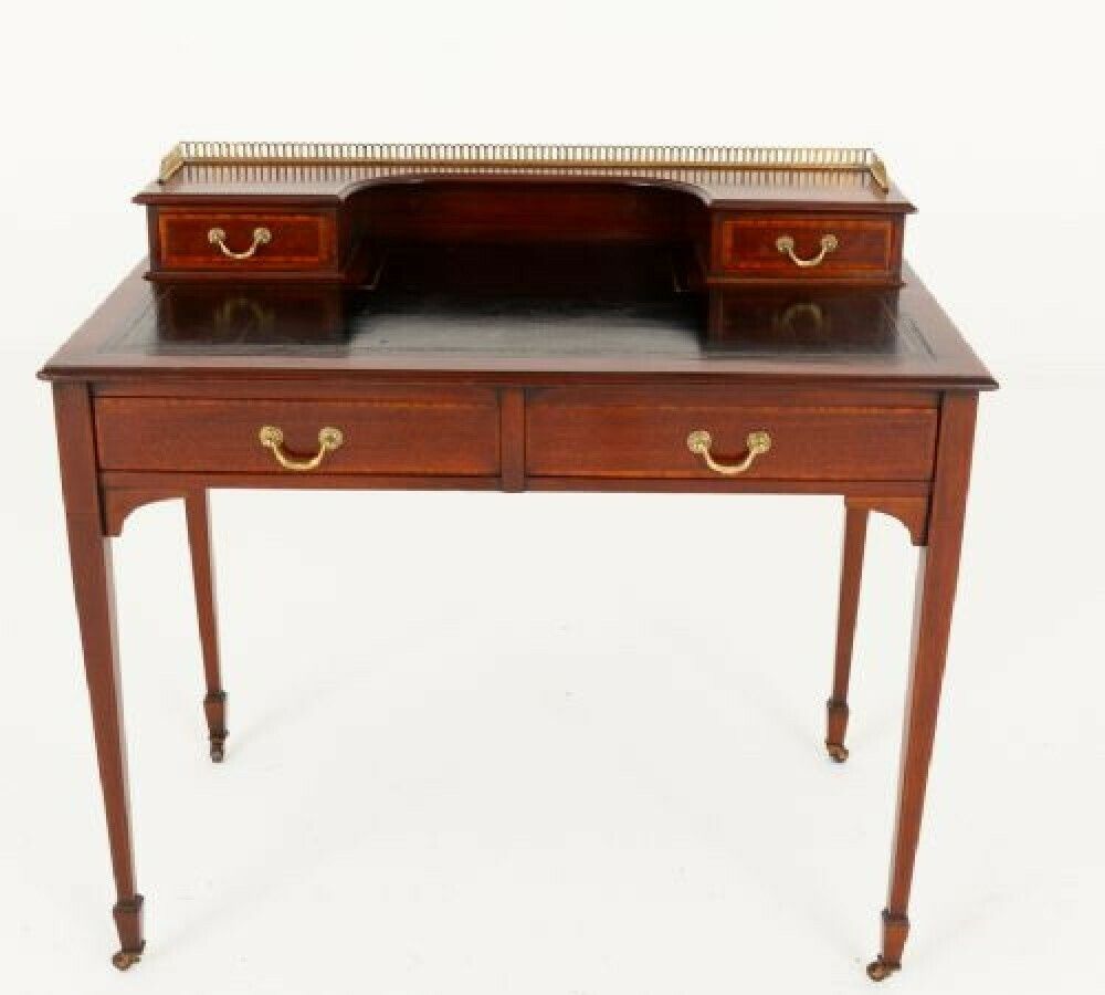 Sheraton Revival Desk Inlay Writing Table 1890