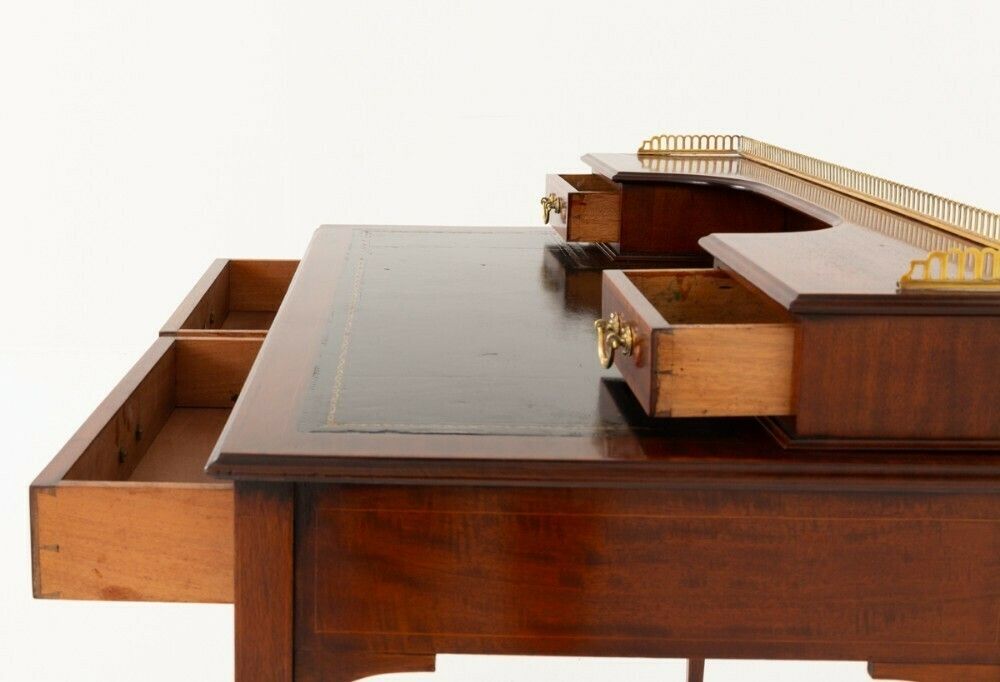 Sheraton Revival Desk Inlay Writing Table 1890 photo Furniture