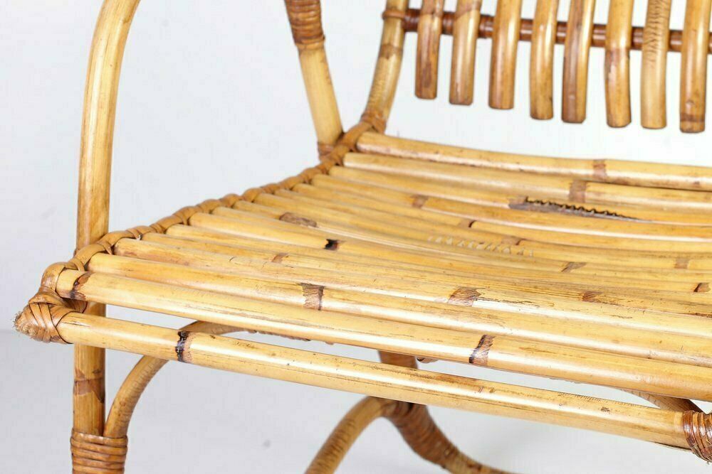 photo furniture Mid Century Rattan Lounge Chair, 1950s
