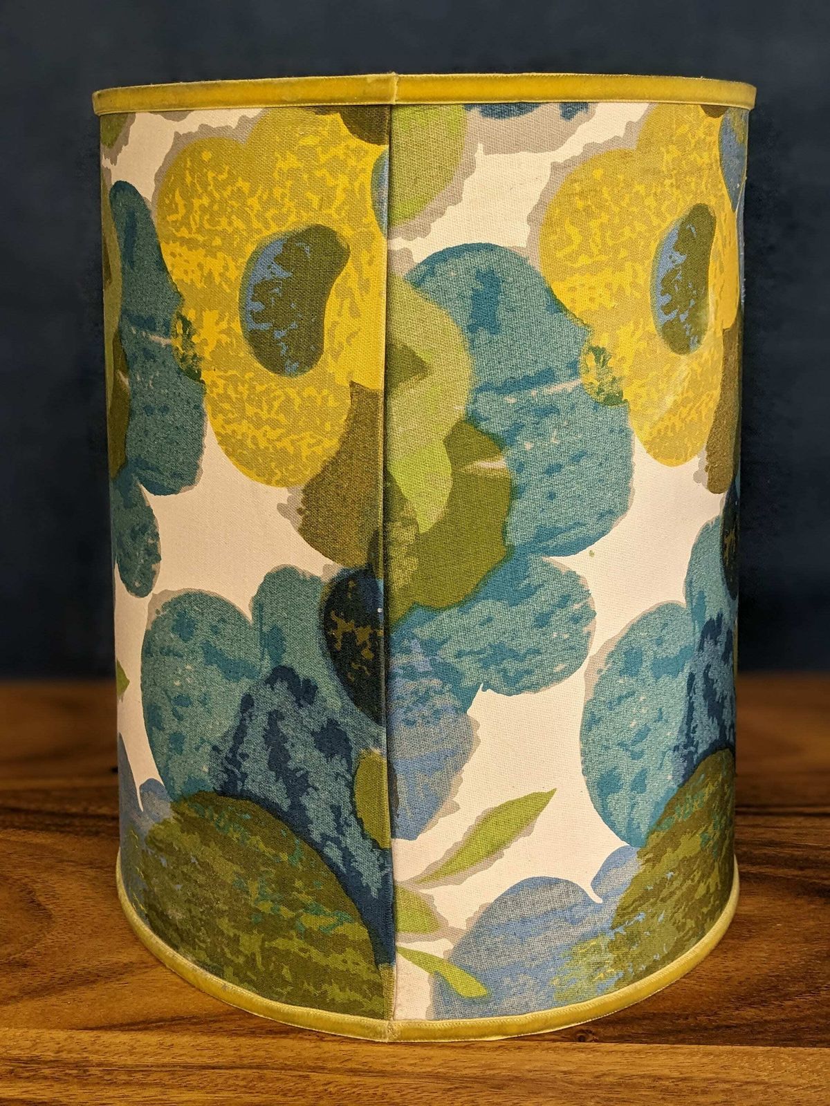 photo for sale Lovely Vintage Handmade Pottery Lamp With Bright Floral Shade