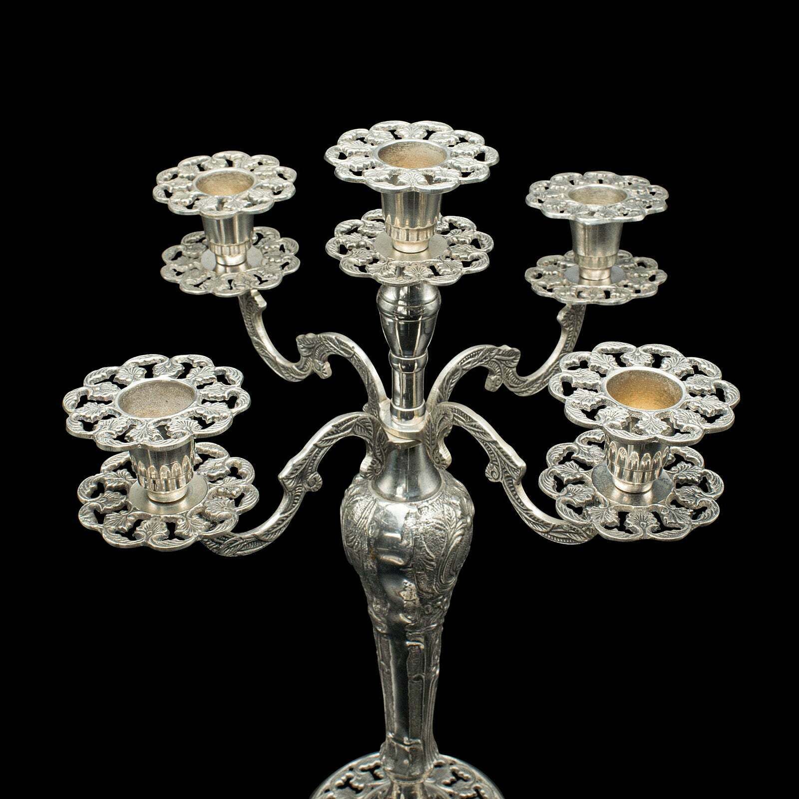 Vintage 4 Branch Candlestick, Candelabra, Table Centrepiece, Art Deco, C.1940 photo vinterior