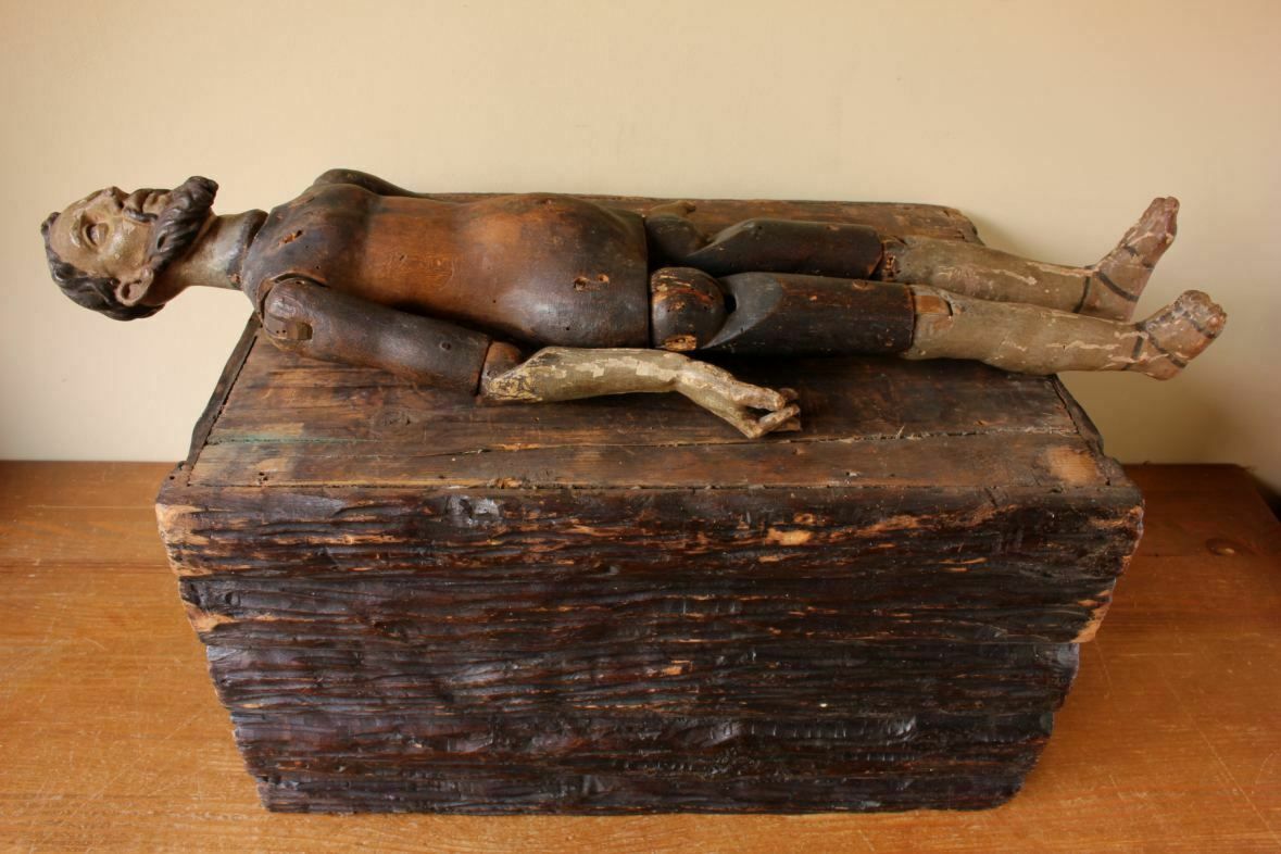 Mannequin Lay Figure. Wooden Articulated Jesus Christ Santos Doll. 18th Century. photo furniture