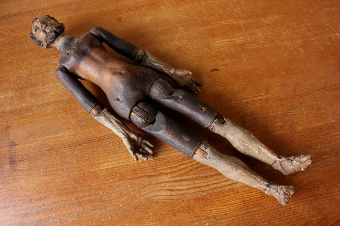 Mannequin Lay Figure. Wooden Articulated Jesus Christ Santos Doll. 18th Century. photo 3300.0