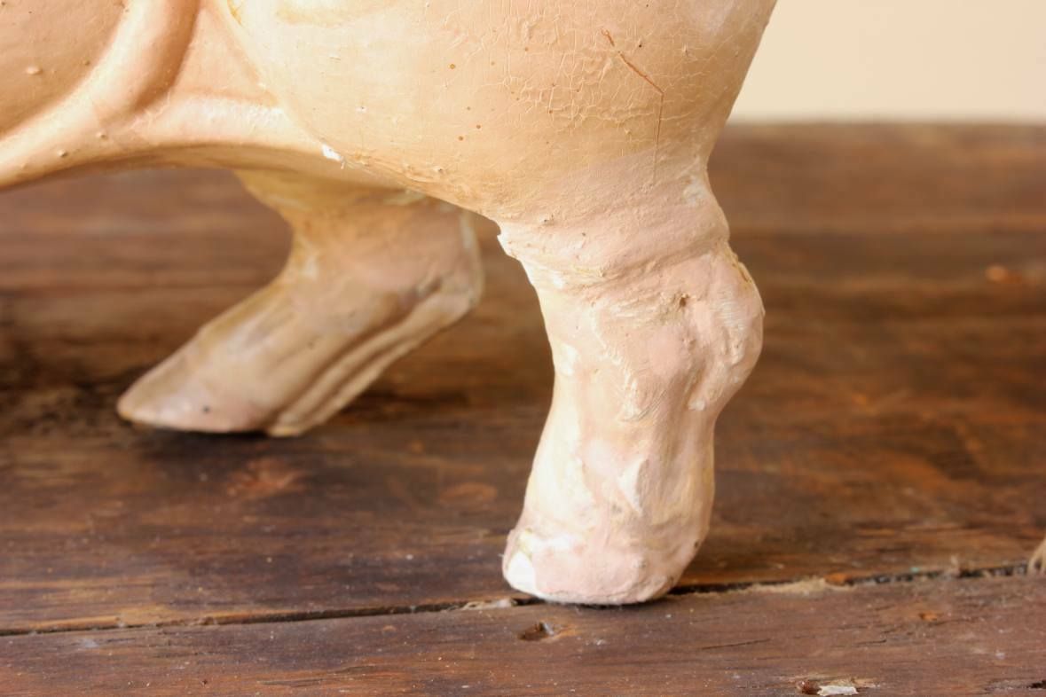 Home Decor German Papier Mache Pig. Butcher Shop Display Model. Toy. C1890. photo