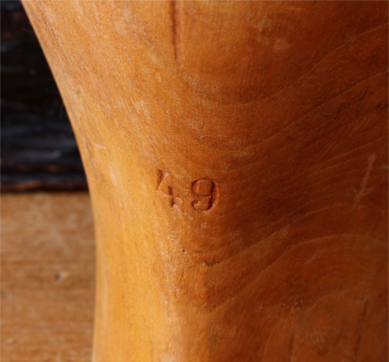 Size 49 Wig Block. Small French Wooden Milliner's Head Hat Display Stand photo 300.0