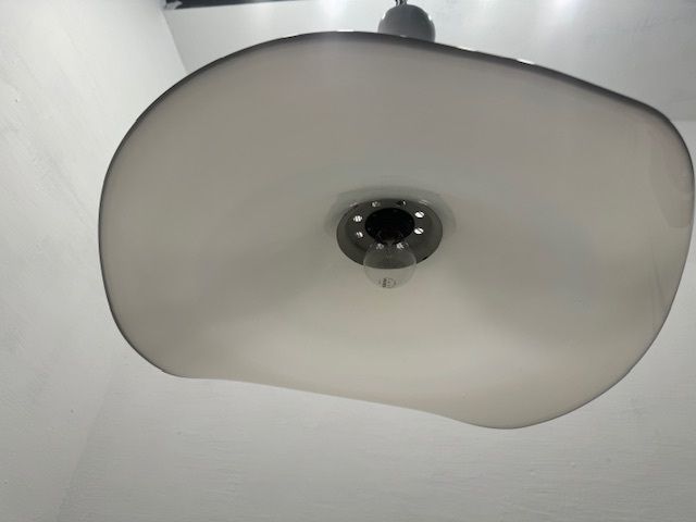 photo buy Large Black And White Murano Glass Hat Light Pendant 1970’s