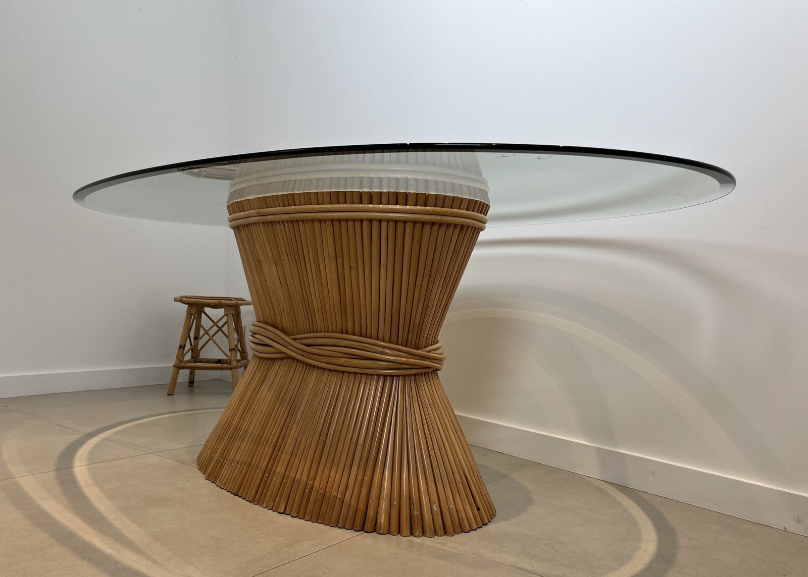 “Epi De Blé” Bamboo Dining Table By American Designer Elinor Mc Guire photo Furniture