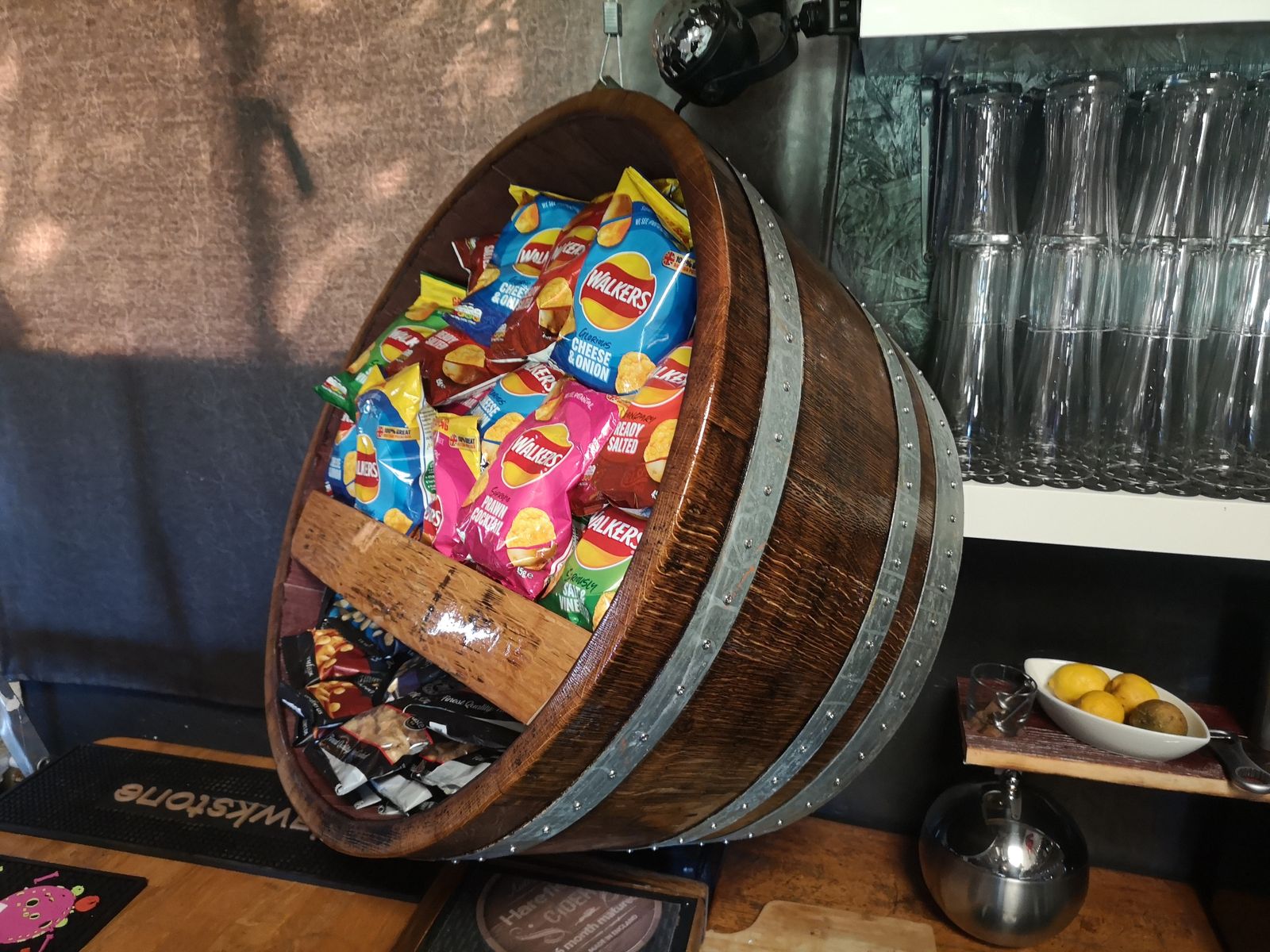 300.0 Shop, Pub/ Bar, Barrel Display. Fire Log Barrel photo