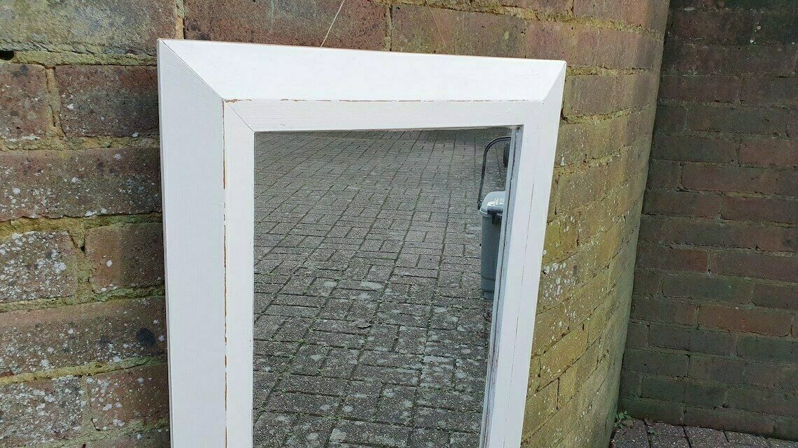 Painted Pine Mirror In Farrow And Ball Wimborne White Estate Eggshell. photo Home Decor