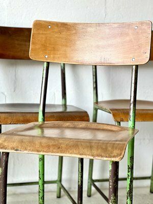 photo buy Industrial School Chairs, 1960s, Set Of 6