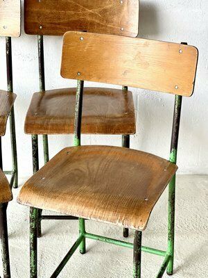 Industriële Schoolstoelen, Ca. Jaren 1960, Set Van 4 photo buy