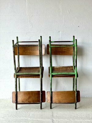 photo for sale Industrial School Chairs, 1960s, Set Of 4