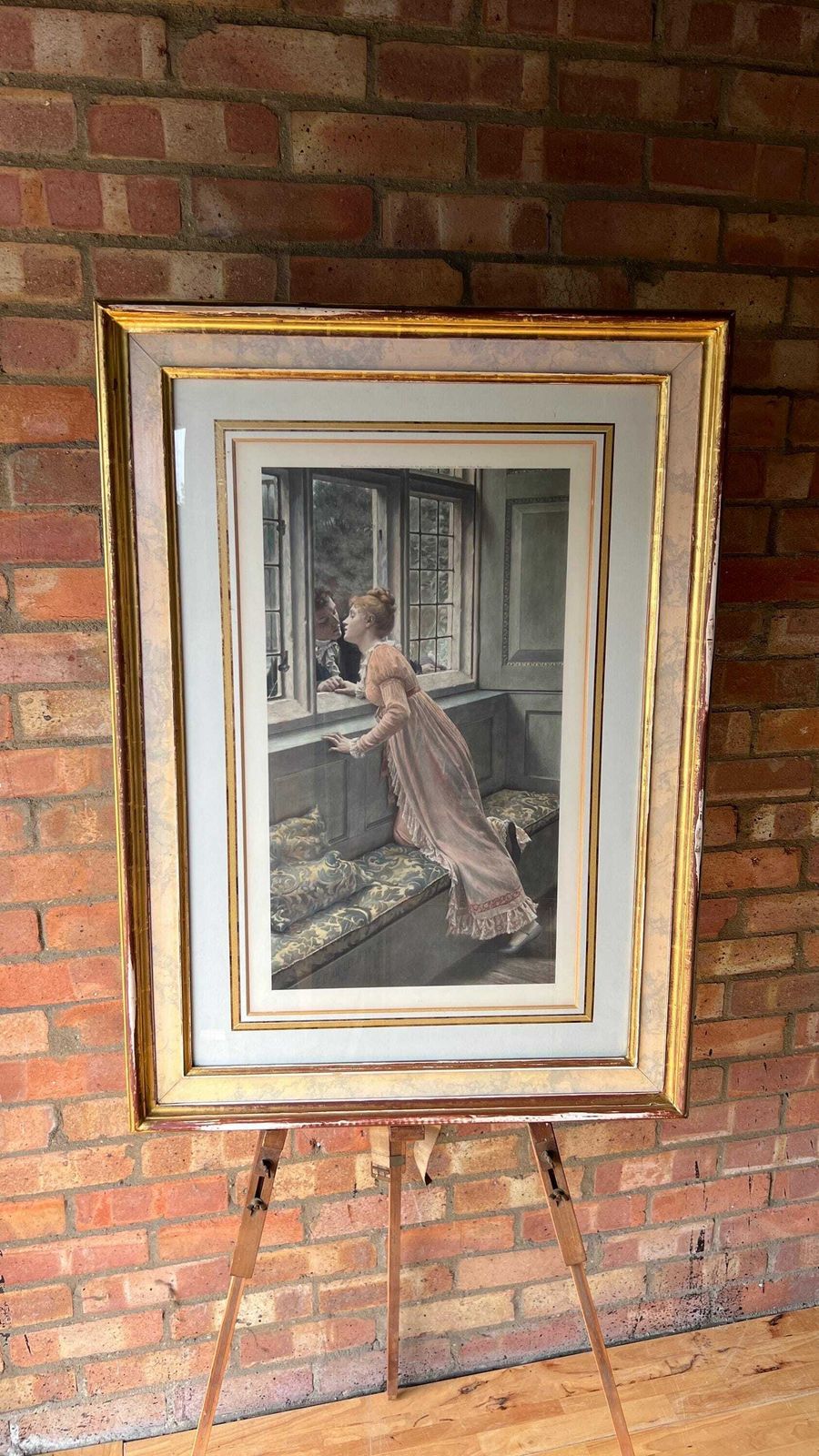 1894 Extra Large Photogravure After Edmund Blair Leighton Painting “Goodbye” photo furniture
