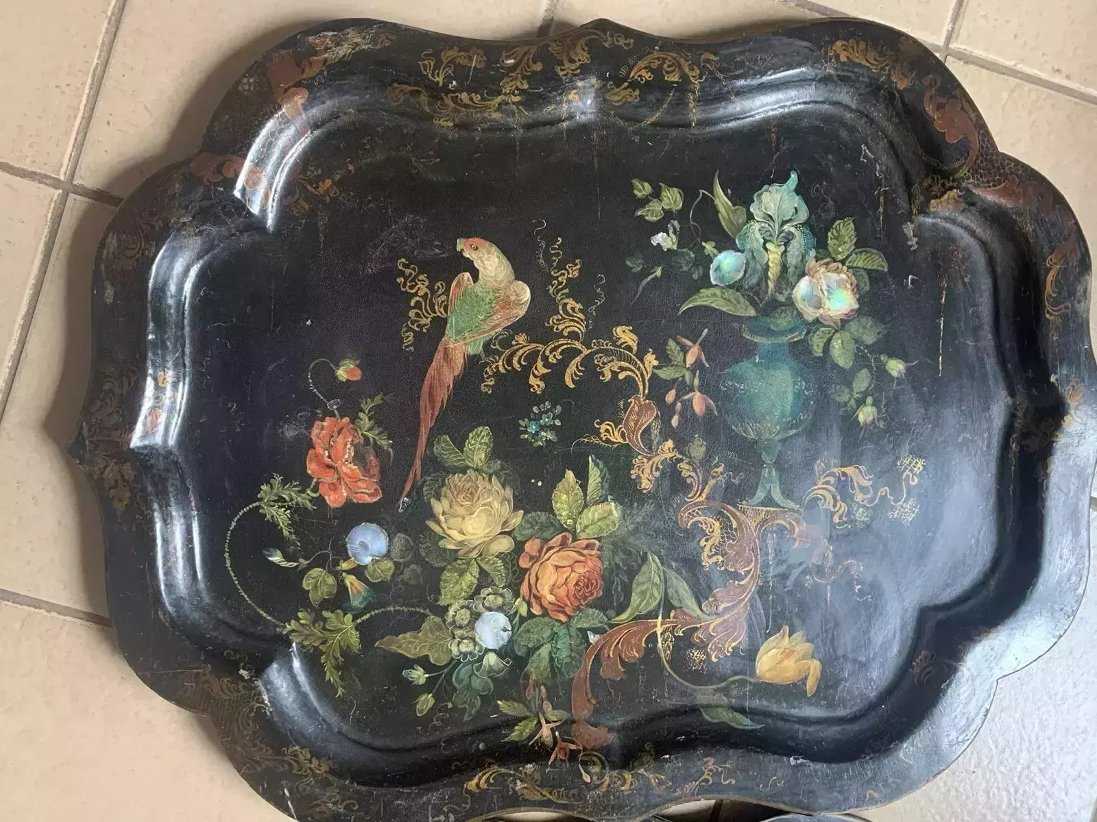 A Rare 19th Century Set Of 3 Papier Mache Trays photo furniture