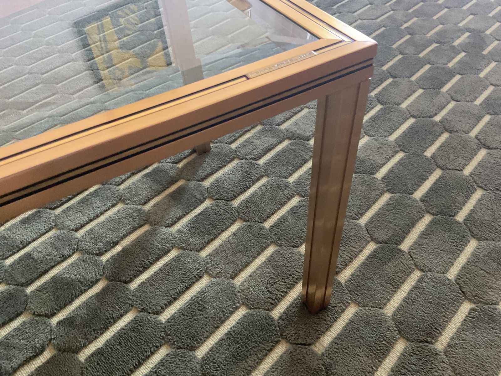 Pierre Vandel Paris Glass Coffee Table In Art Deco, Antique Style photo vinterior