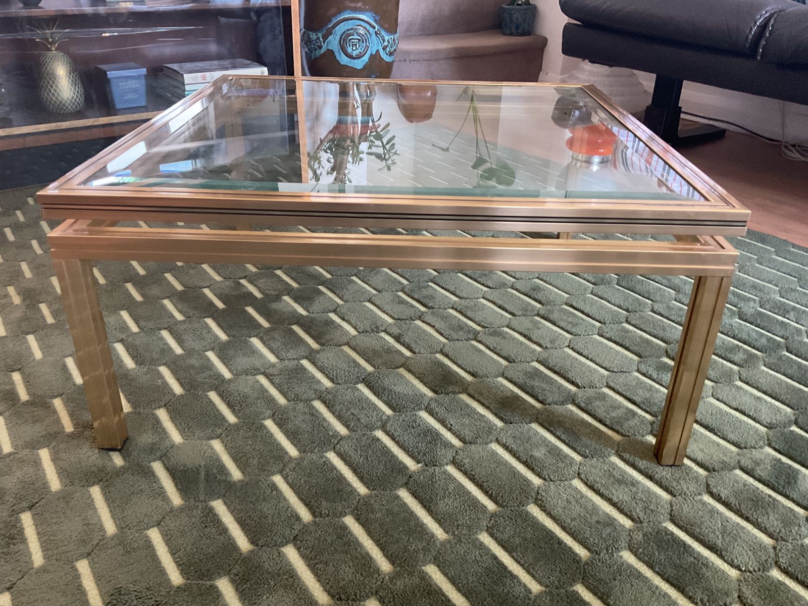 Pierre Vandel Paris Glass Coffee Table In Art Deco, Antique Style photo 445.0