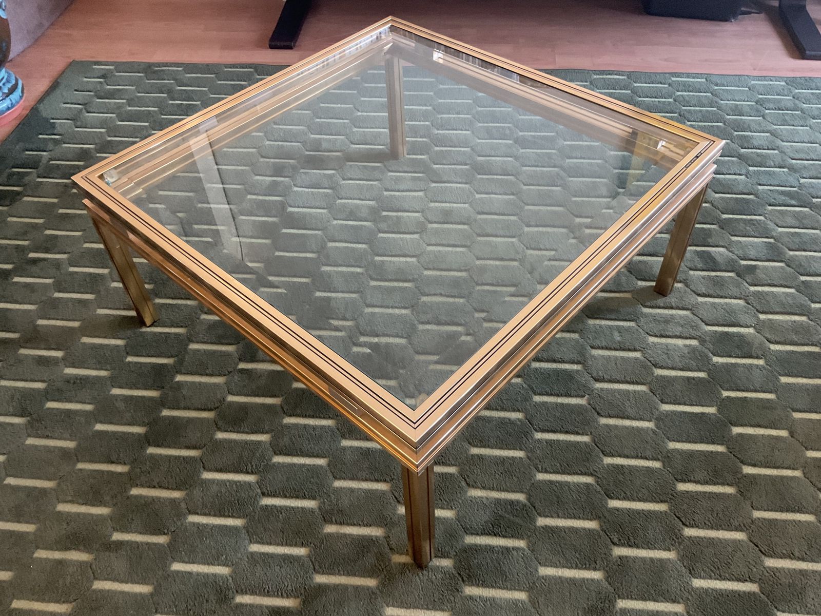 Pierre Vandel Paris Glass Coffee Table In Art Deco, Antique Style photo buy