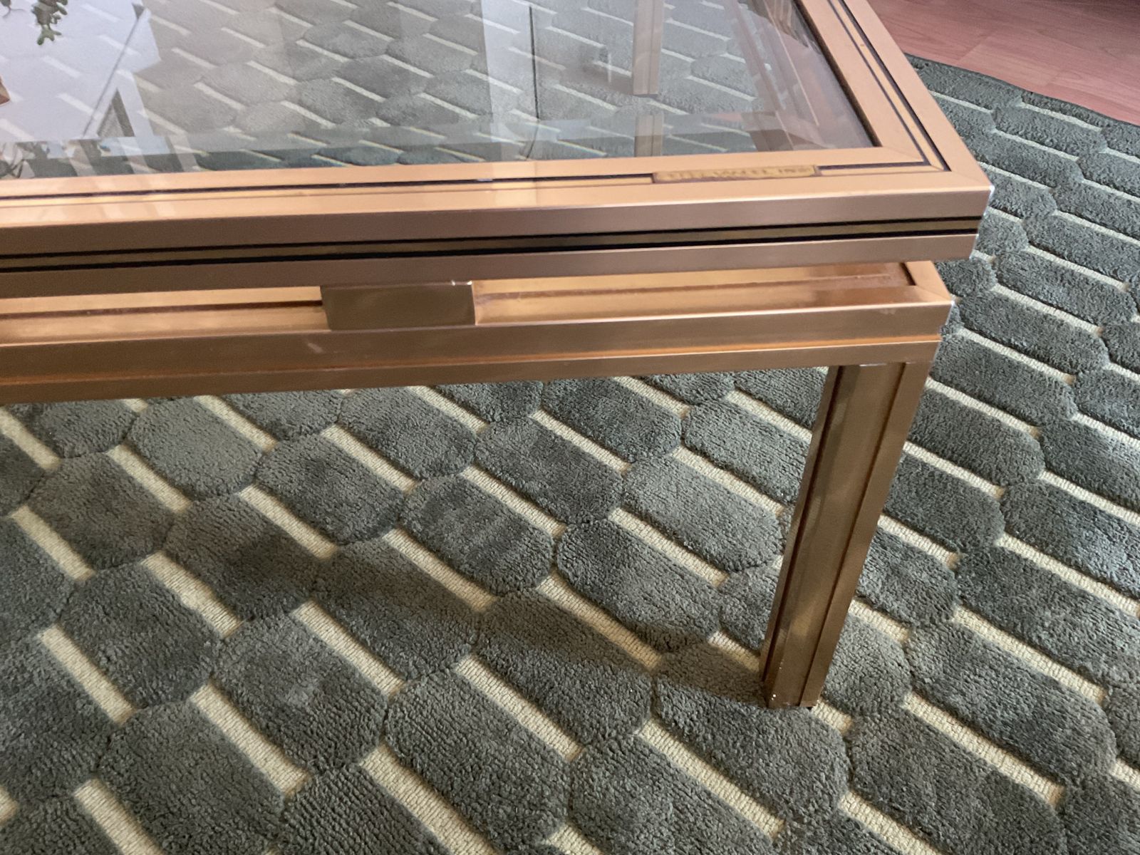 445.0 Pierre Vandel Paris Glass Coffee Table In Art Deco, Antique Style photo