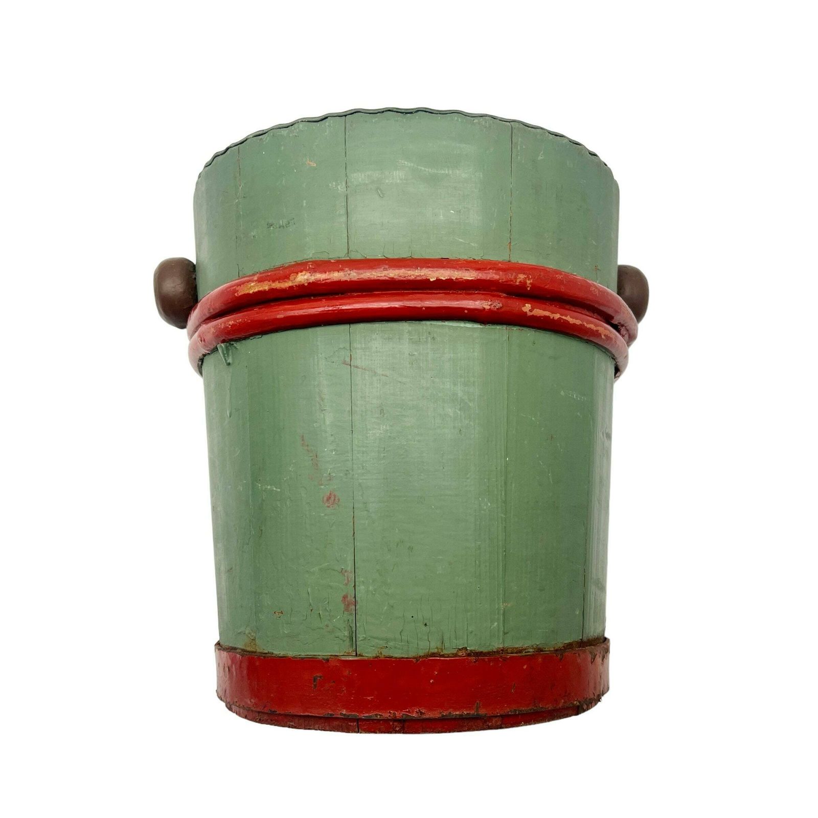 Antique Painted Bentwood Tin Lined Planter With Handles   Flower Pot   Flower Vase   Gardenalia   Home Decor photo for sale
