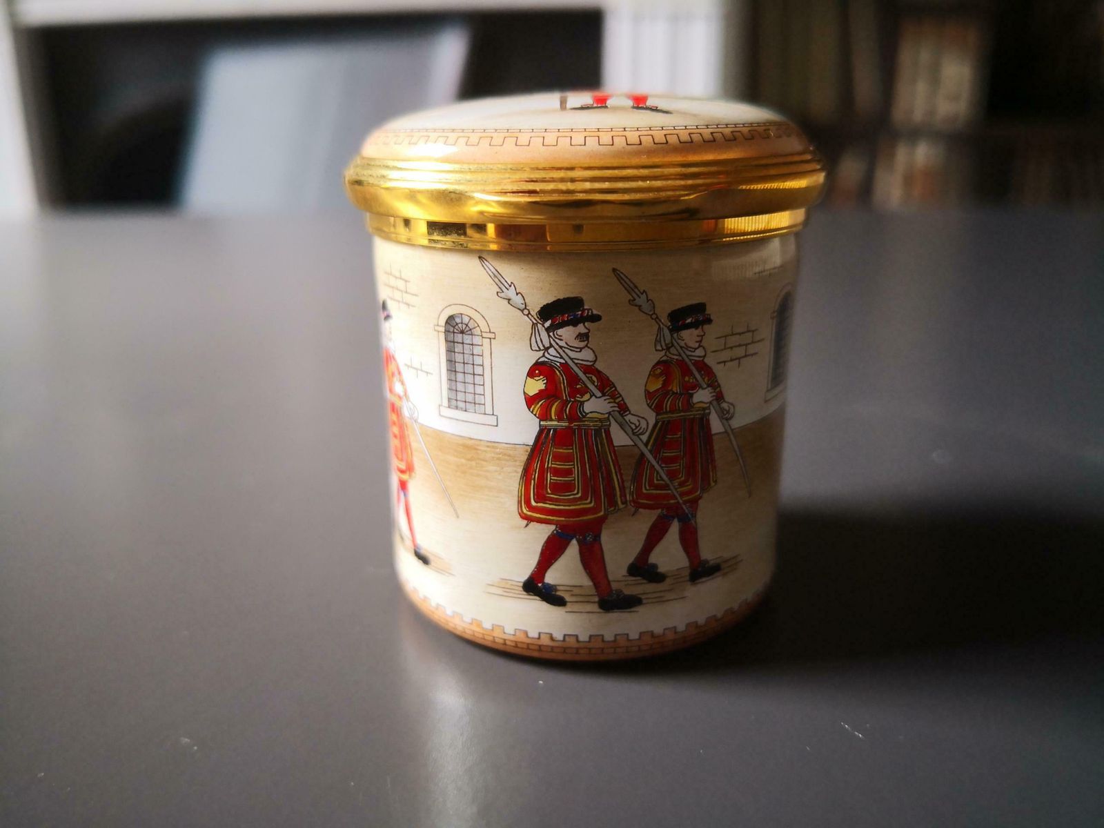 Halcyon Days Beefeater Enamel Trinket Box In Giftbox photo furniture