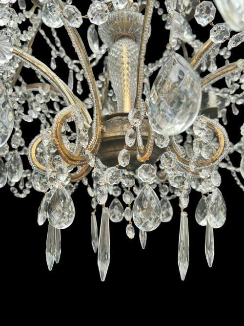 A Very Large 24 Light Florentine Beaded Gilt Antique Chandelier photo buy