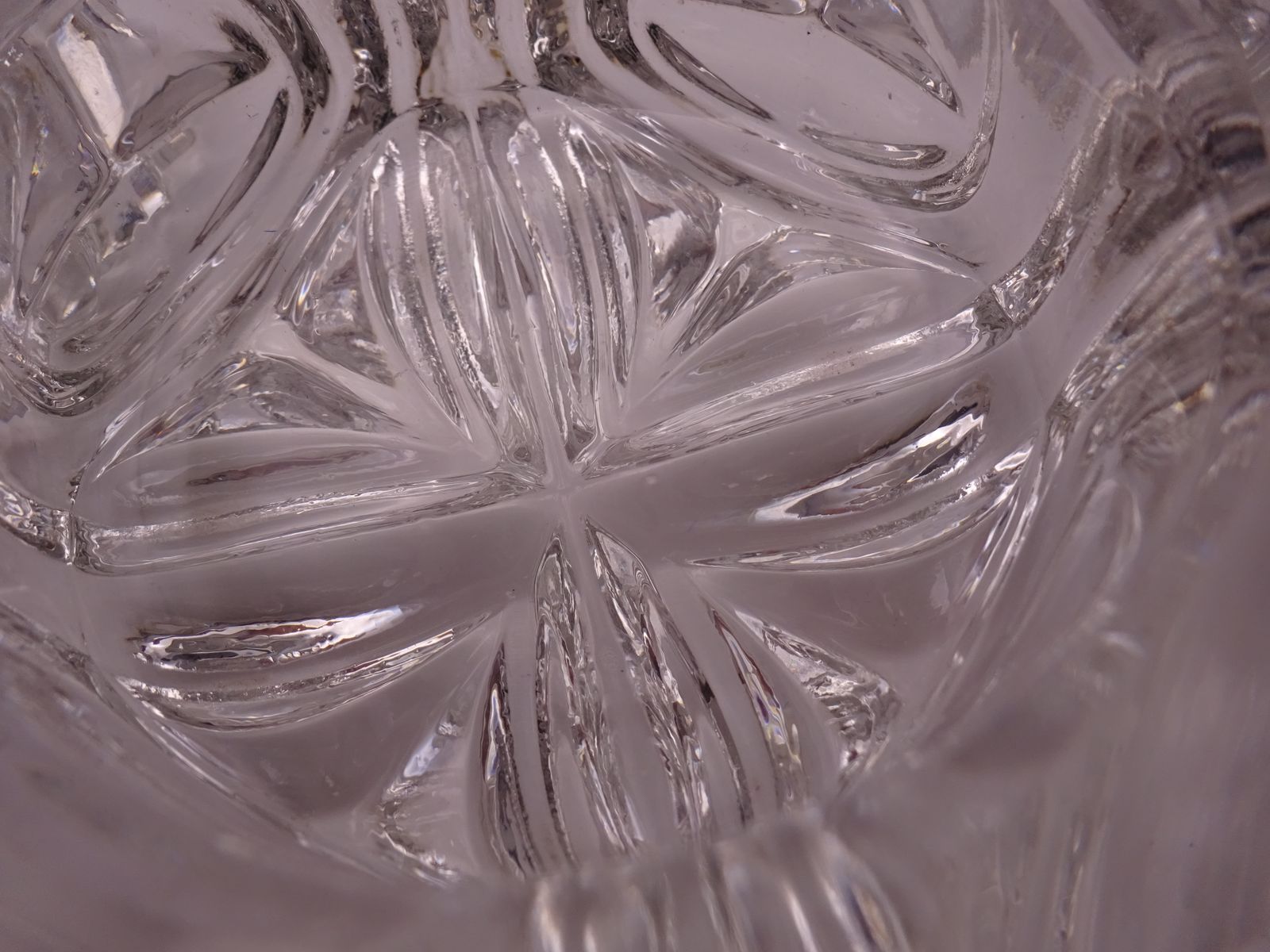photo for sale 3 Antique Pressed Glass Furniture Feet/Castor Cups