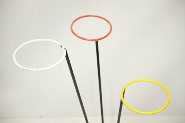 Mid Century Steel Bar Flower Stand, 1970s photo furniture