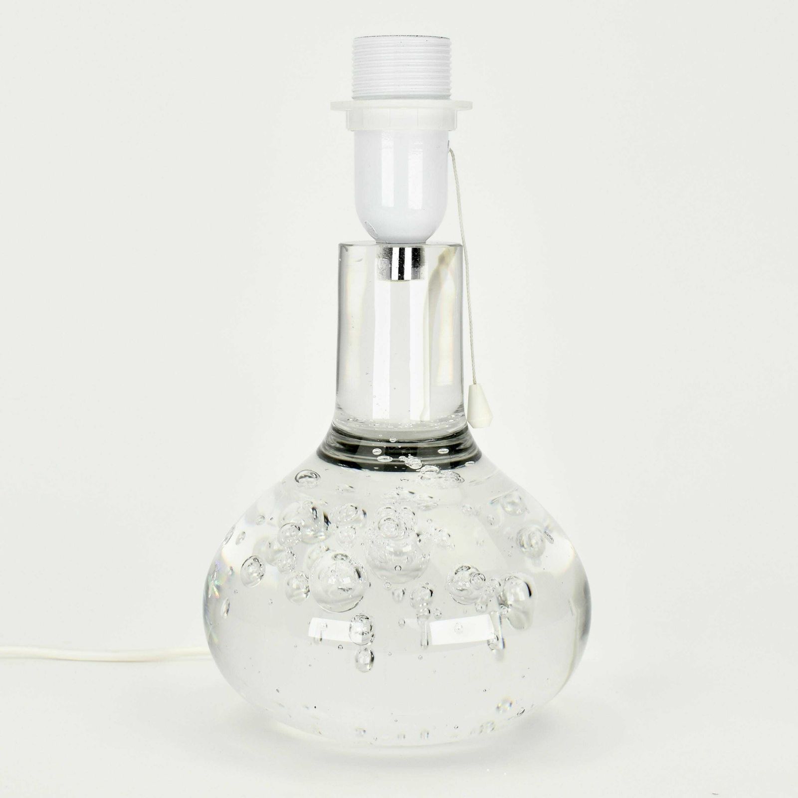 1975 Floris Meydam For Royal Leerdam Solid Glass Table Lamp Bubbles | Modernist Minimalist Clear Accent Light Green Atomic Age Space Mcm photo furniture