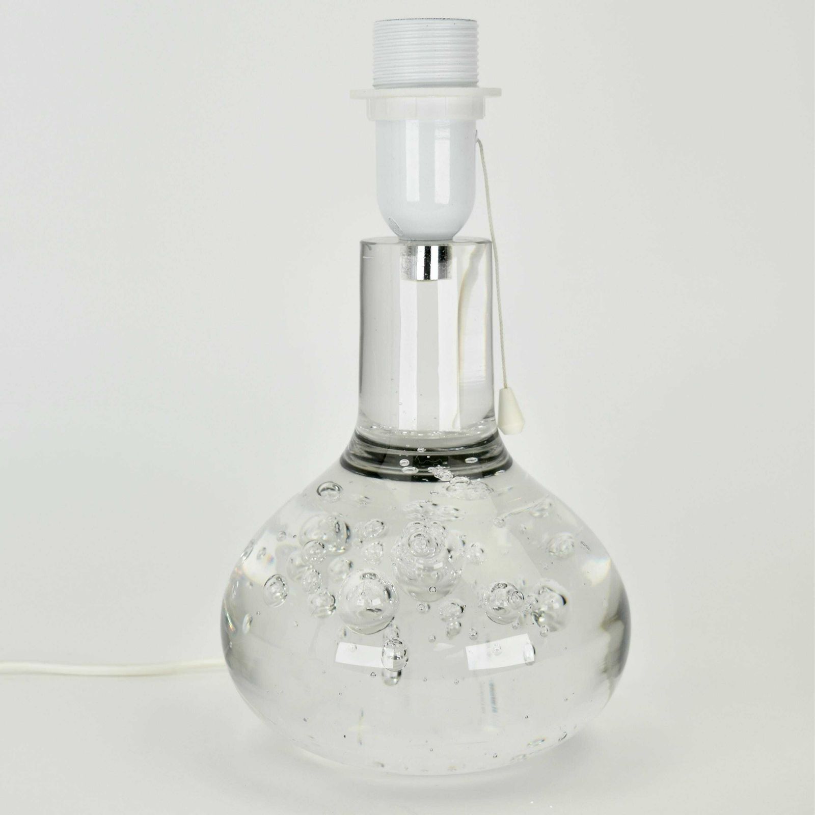 1975 Floris Meydam For Royal Leerdam Solid Glass Table Lamp Bubbles | Modernist Minimalist Clear Accent Light Green Atomic Age Space Mcm photo vintage