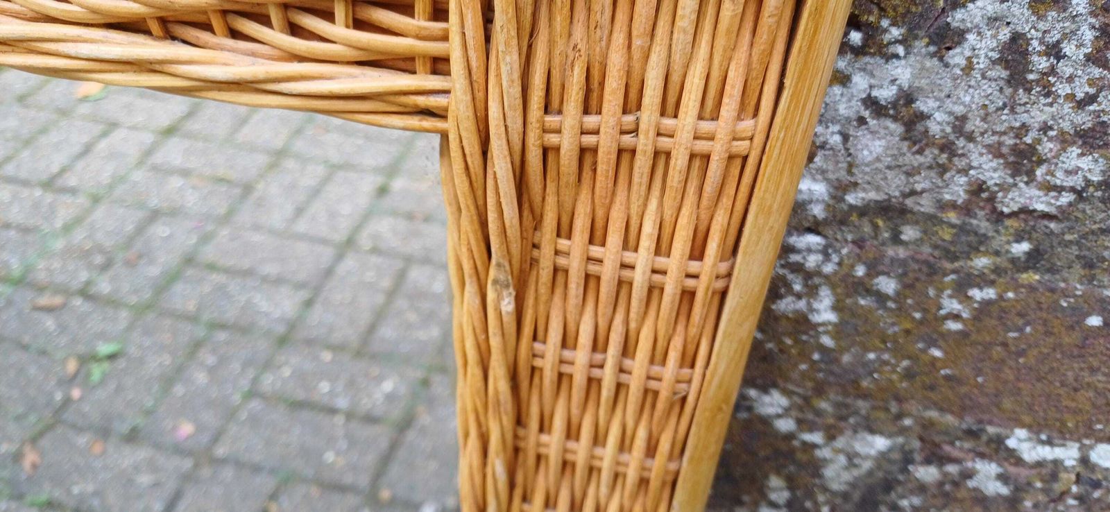 Huge Bamboo Rattan Wicker Cane Decorative Wall Mirror photo vintage