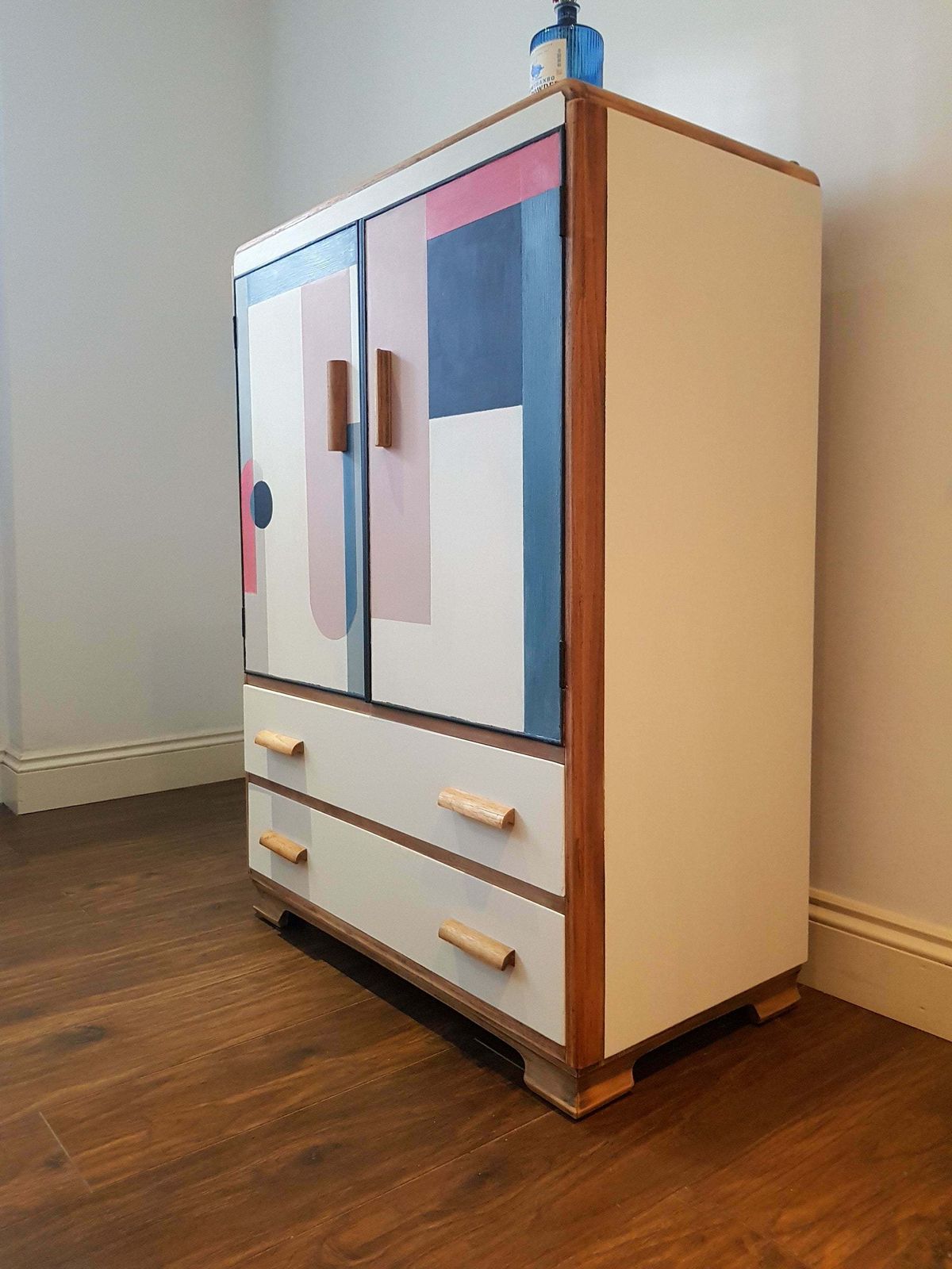 Retro 1950s Cabinet In Art Deco Colour Block Design photo buy