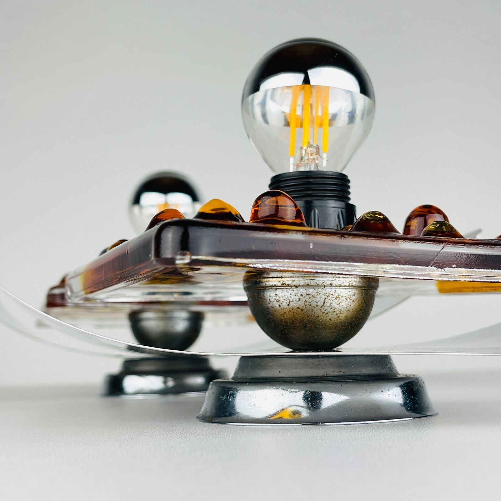 Mid Century Murano Wall Lamps By Av Mazzega, Italy 1970, Set Of 2 photo 750.0