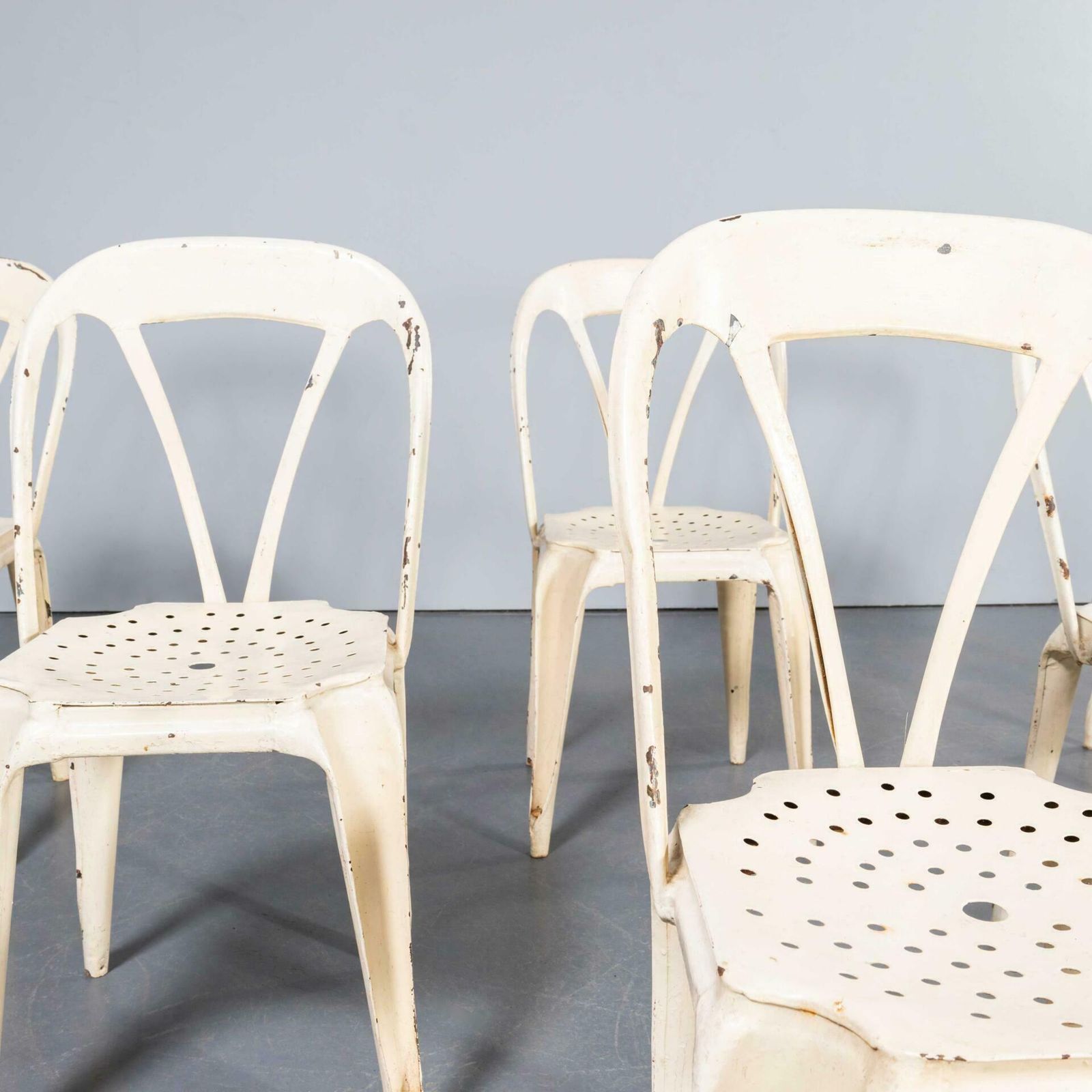 1950’s Original French Multipl’s Dining Chairs – Set Of Six White photo buy