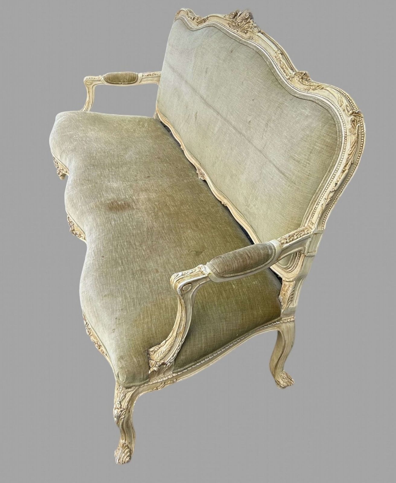 A French Painted Three Seater Salon Sofa For Re Upholstery photo for sale