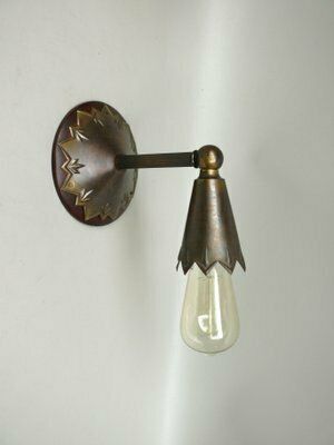 Art Nouveau Brass Wall Lights In The Style Of Dagobert Peche, Austria, 1890s, Set Of 2 photo for sale