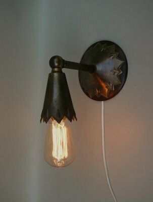 photo vinterior Art Nouveau Brass Wall Lights In The Style Of Dagobert Peche, Austria, 1890s, Set Of 2