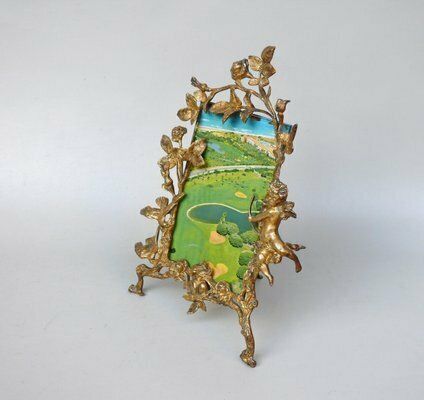 Biedermeier Picture Frames Amor In Bronze, Set Of 2 photo vinterior