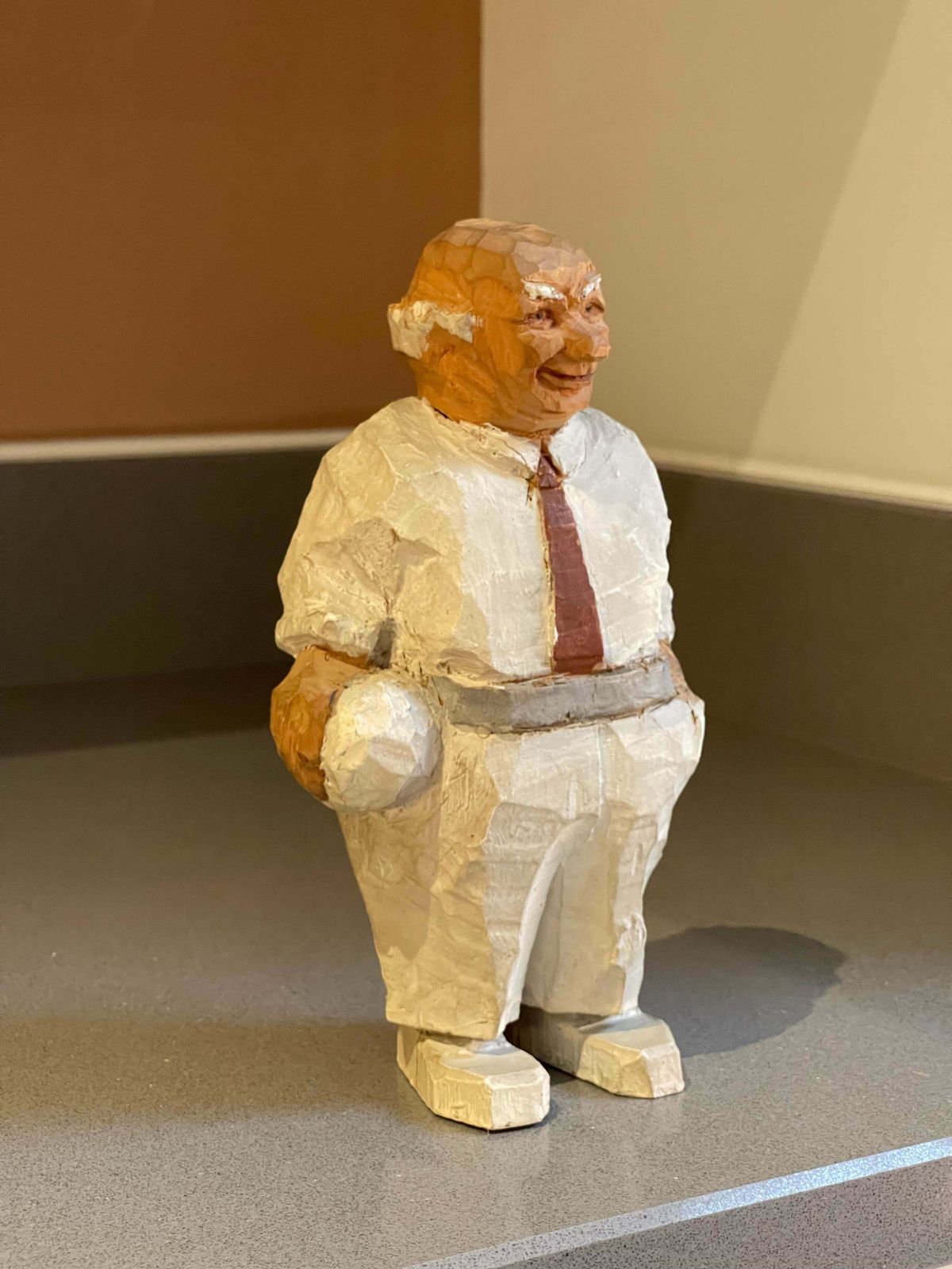 Carving Wooden Sculptures Old Man In White Antique Decorative Figurine Of Human photo buy
