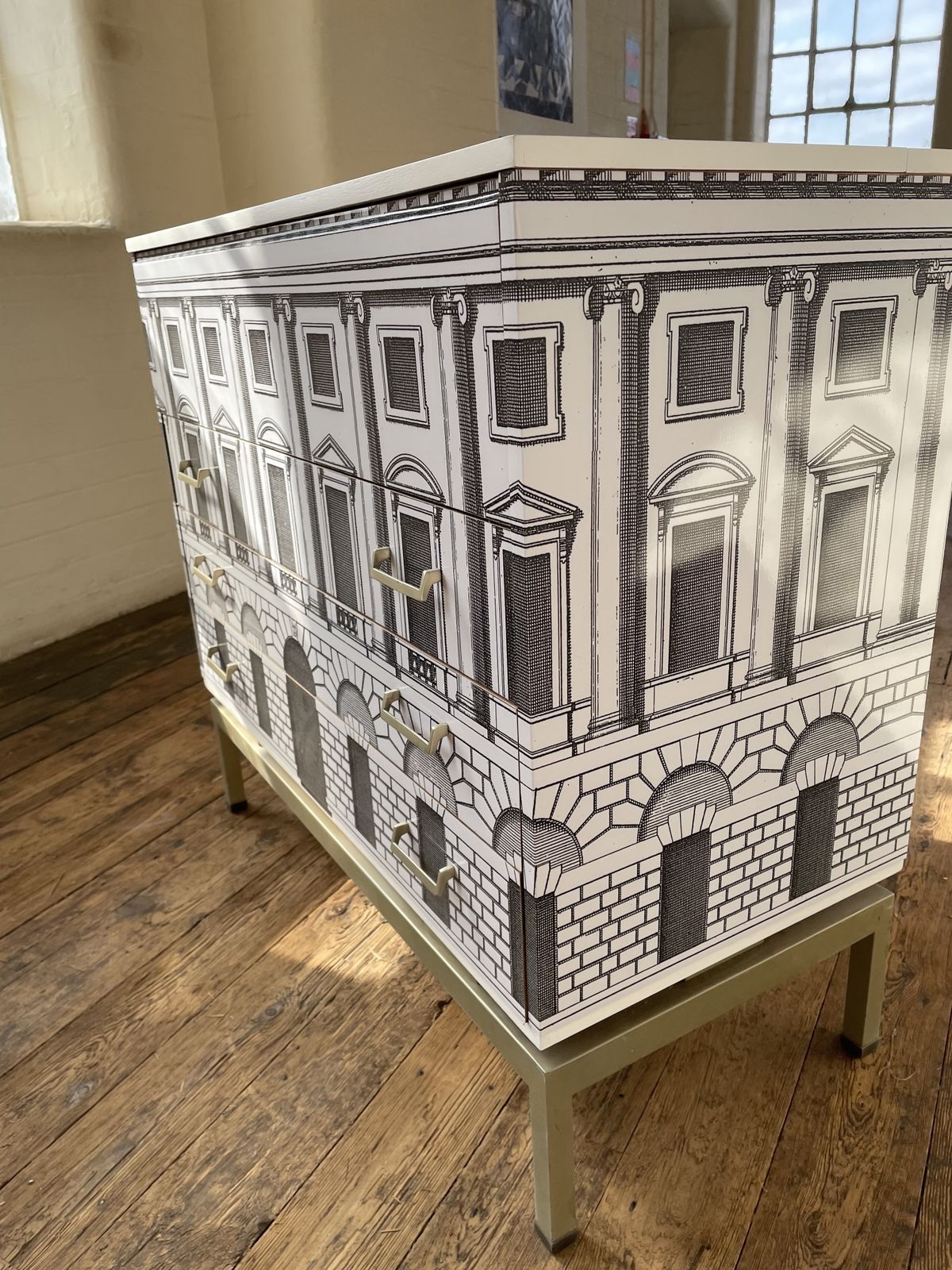 Metamorphic Chest Neo Classical Architecture Fornasetti Gio Ponti Style 1950s 60s photo 1500.0