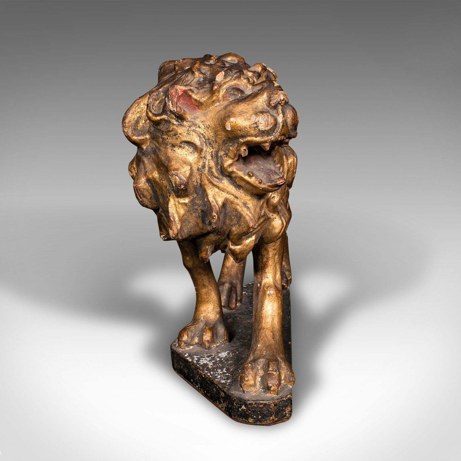 Antique Carved Lion Figure, English, Giltwood, Decorative Ornament, Mid Georgian photo for sale
