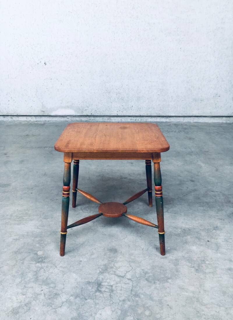 Amsterdam School Design Geschilderde Bijzettafel, Nederland Jaren 1920 photo vintage