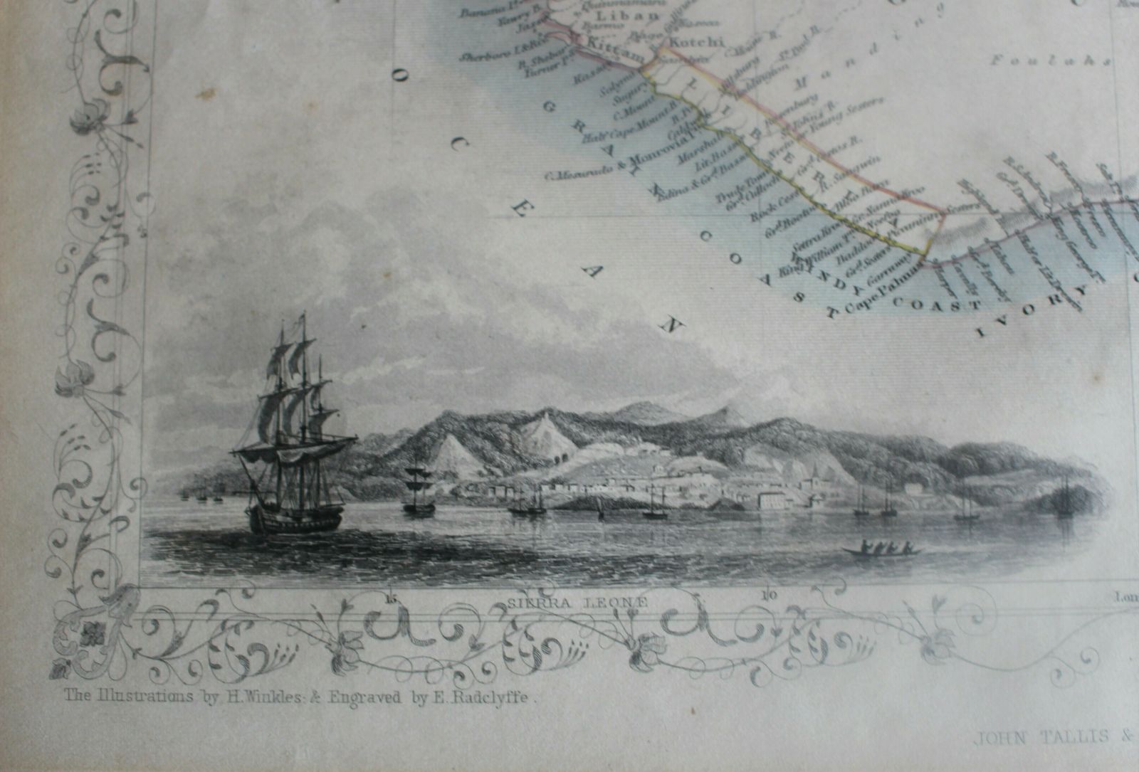 'Western Africa' Map Drawn And Engraved By J. Rapkin; Vignette Illustrations Drawn By H Winkles & Engraved By E Radclyffe. Published By John Tallis & photo 100.0