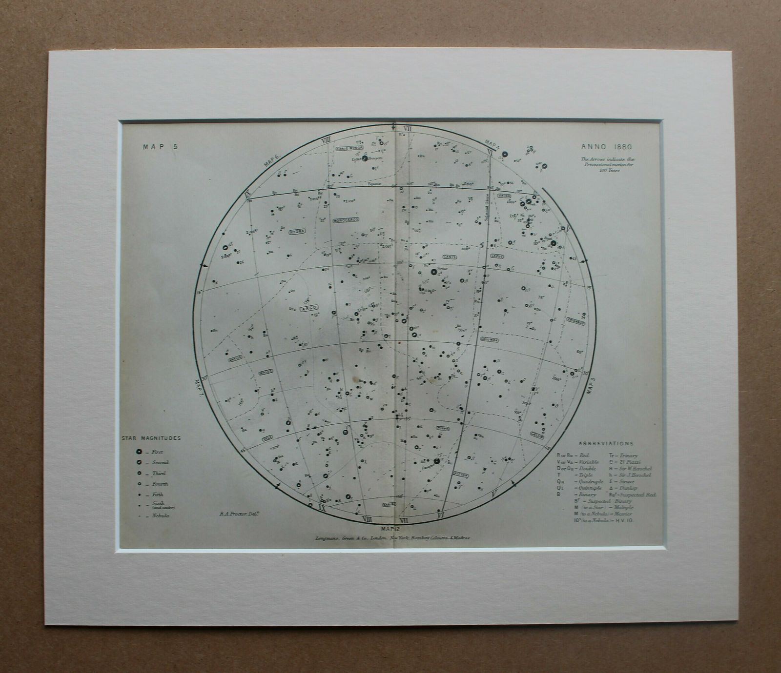 Set Of 12, 19th Century Star And Astronomical Charts By Richard A Proctor photo vinterior