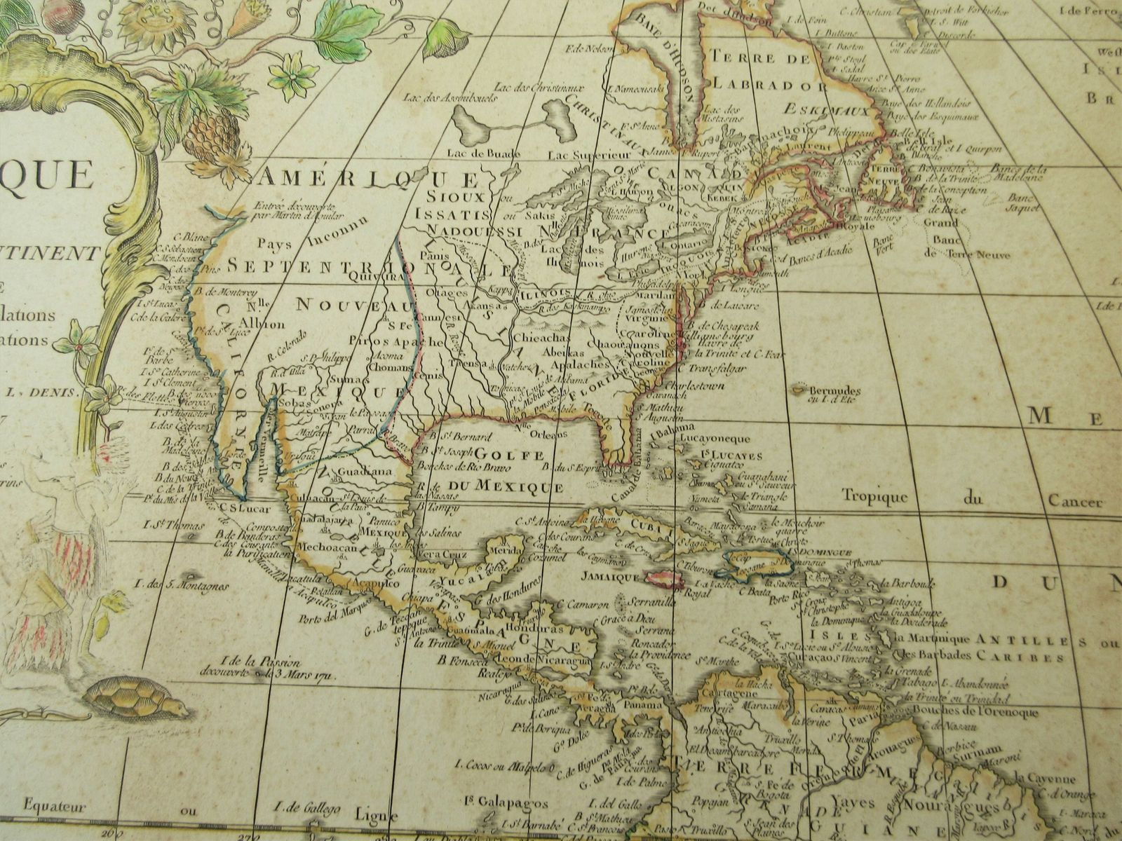 Amerique Ou Nouveau Continent Dresse Sur Le Nouvelle Relations Decouvertes Et Observations Par J.B. Nolin C1807 photo for sale