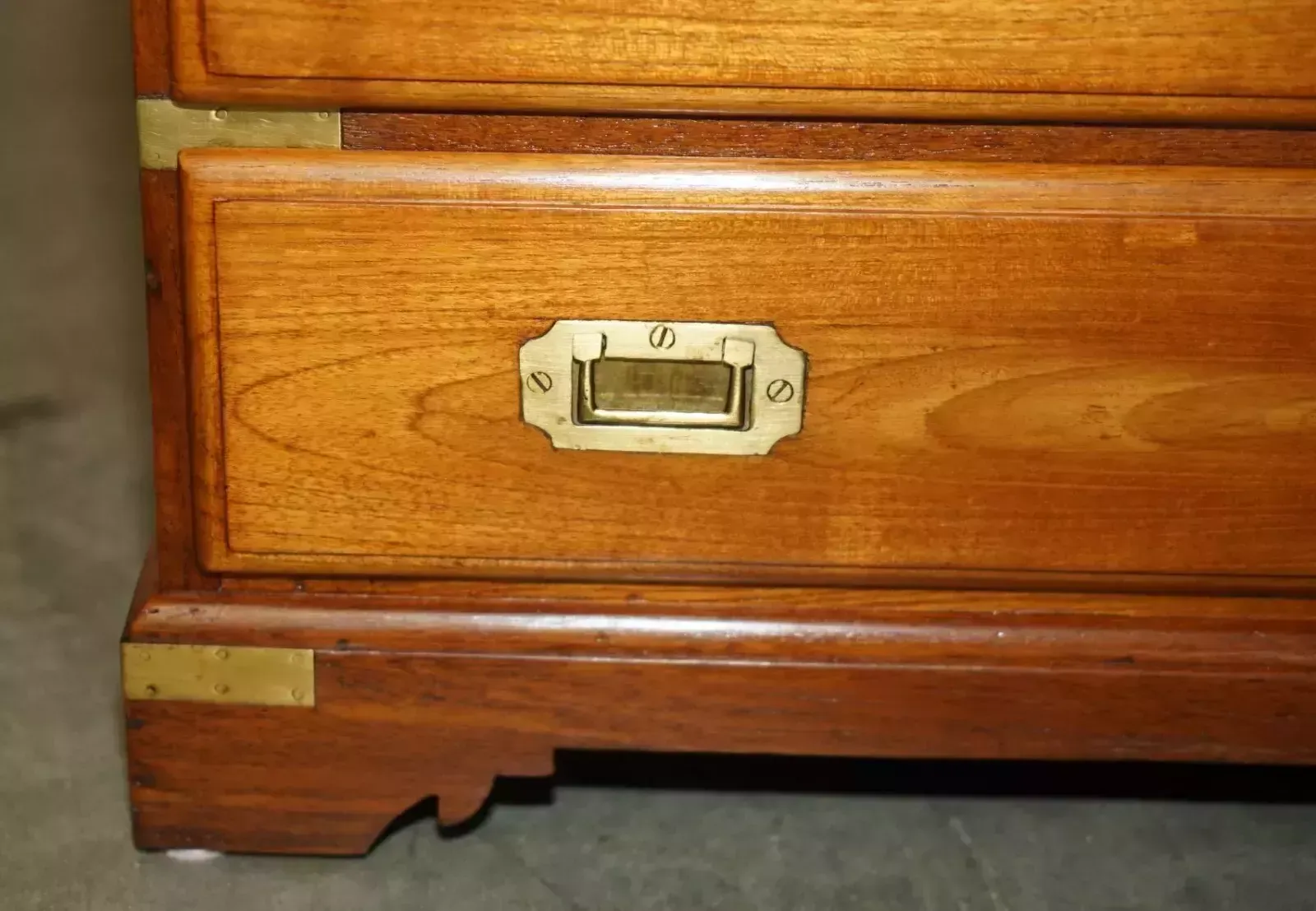 Pair Of Vintage Camphor Wood Military Campaign Bedside Table Nightstand Drawers photo buy